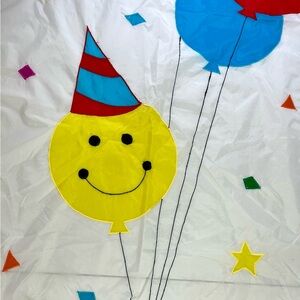 Colorful Smiley Balloon Party Flag. 28.5” X 38”